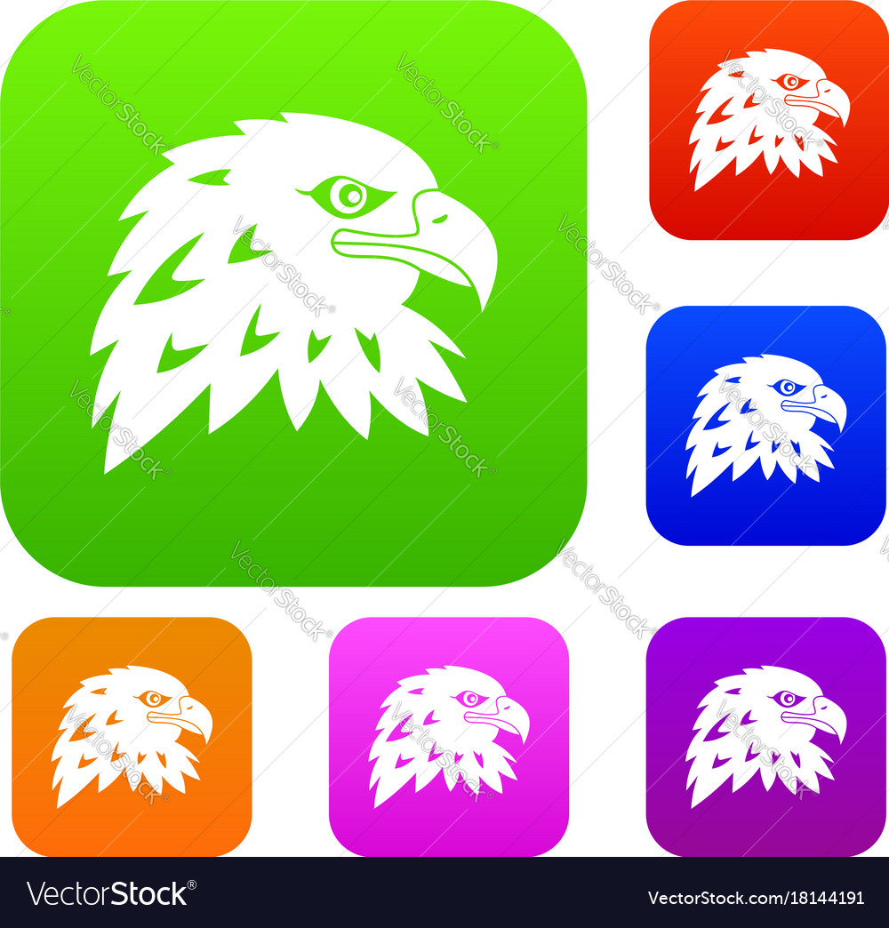 Eagle set color collection Royalty Free Vector Image