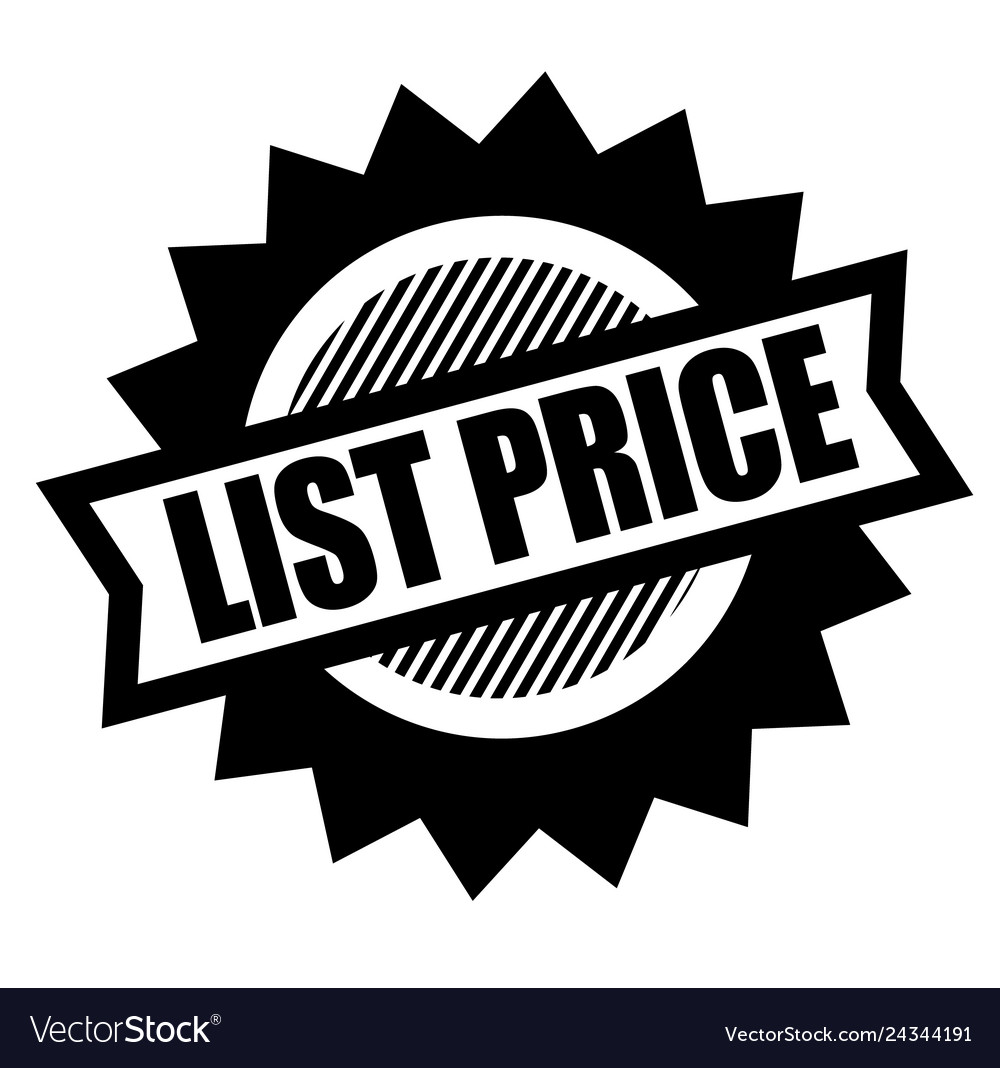 List price stamp on white Royalty Free Vector Image