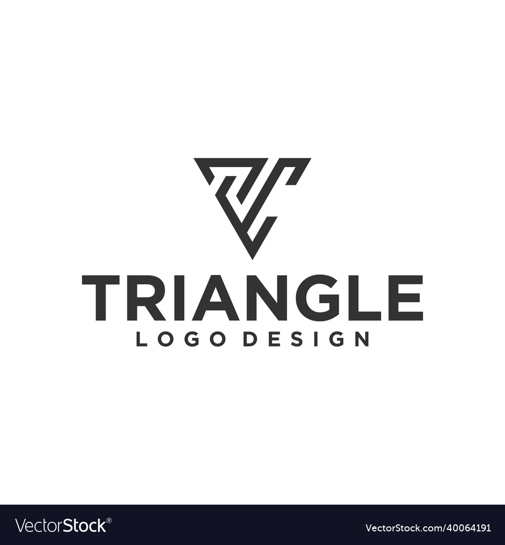 Nc triangle logo design Royalty Free Vector Image