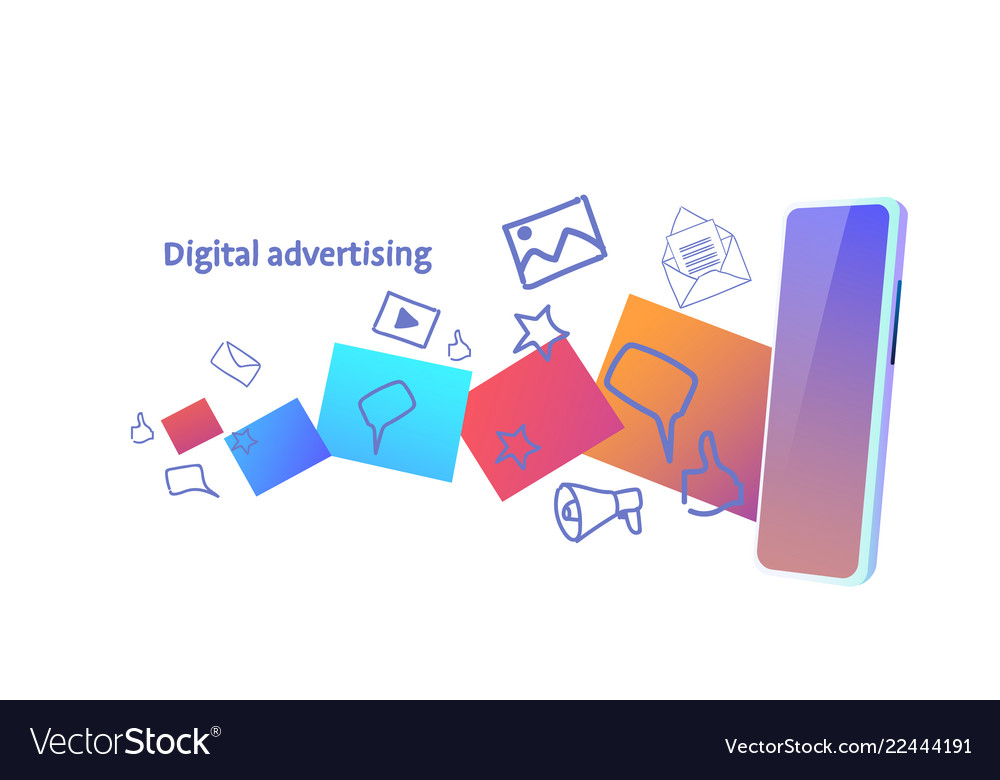 Online web banner digital advertising concept