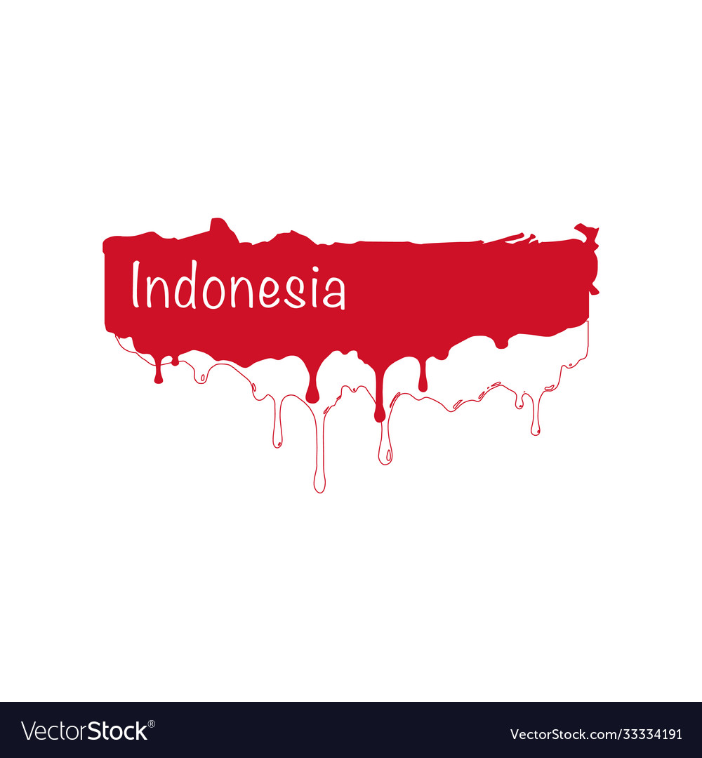 Painted indonesia flag paint drips