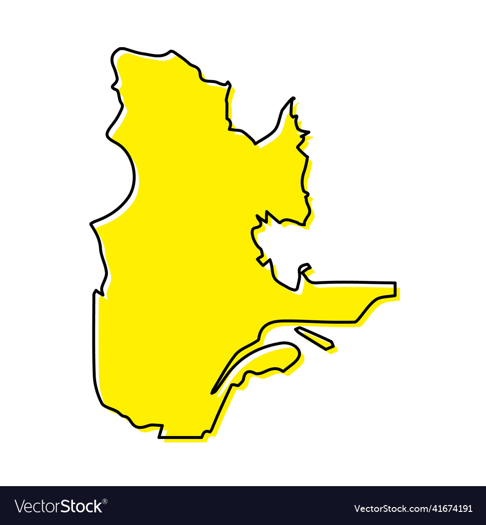 Simple outline map of quebec is a province Vector Image