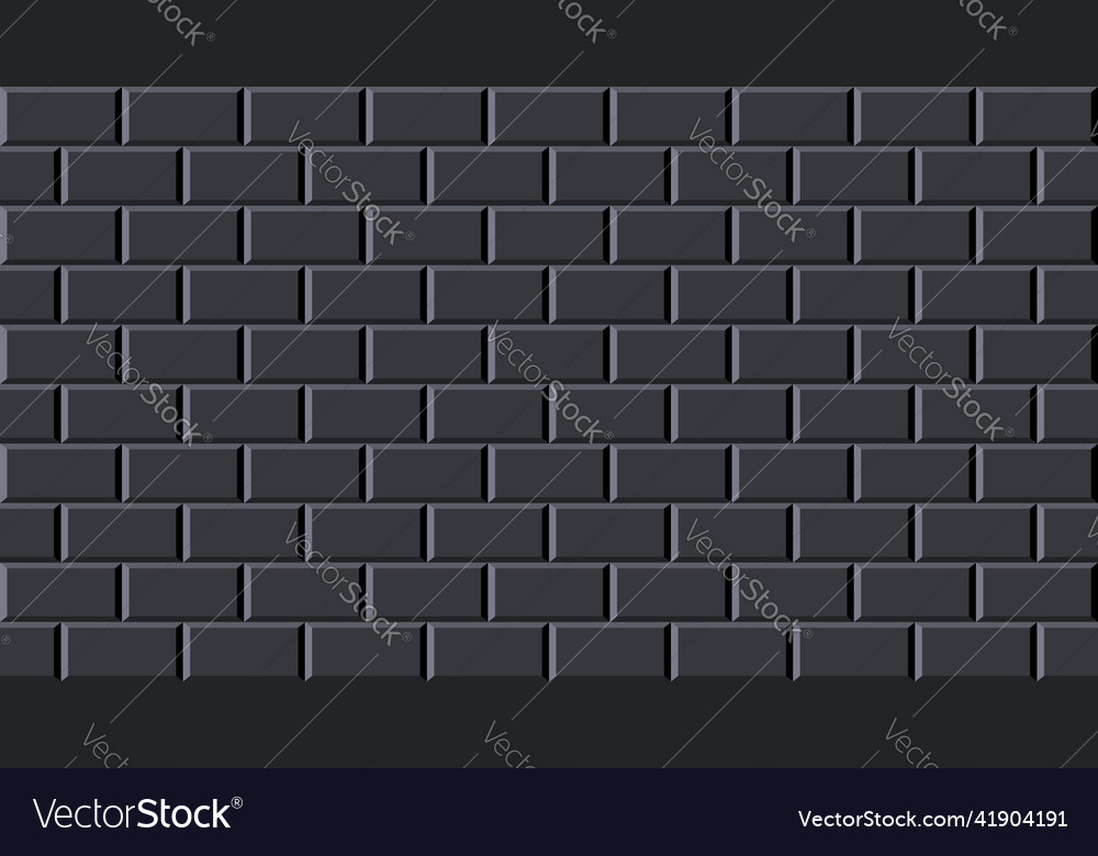 Subway Tile Seamless Pattern Realistic Black Vector Image 8634