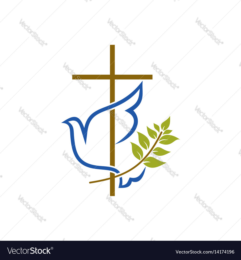 Church logo and christian symbols Royalty Free Vector Image