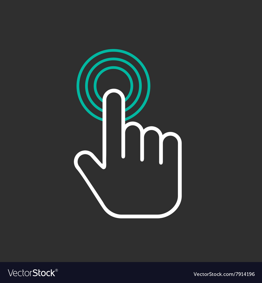 Click hand icon hand icon flat Royalty Free Vector Image