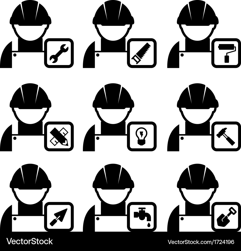 Construction icons set Royalty Free Vector Image