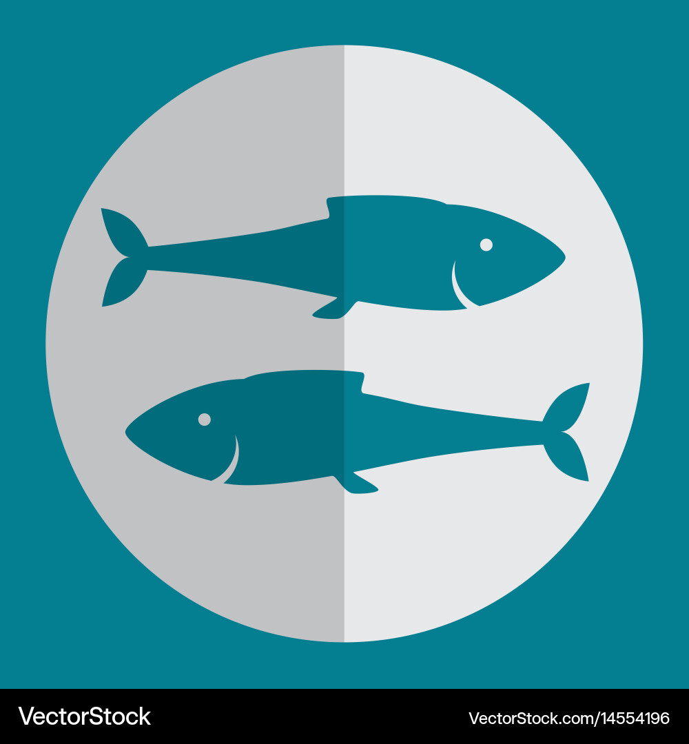 Fish silhouette sea food menu Royalty Free Vector Image