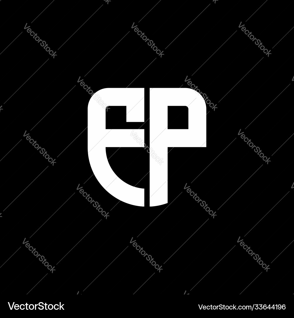 Fp logo monogram with circular shape shield Vector Image