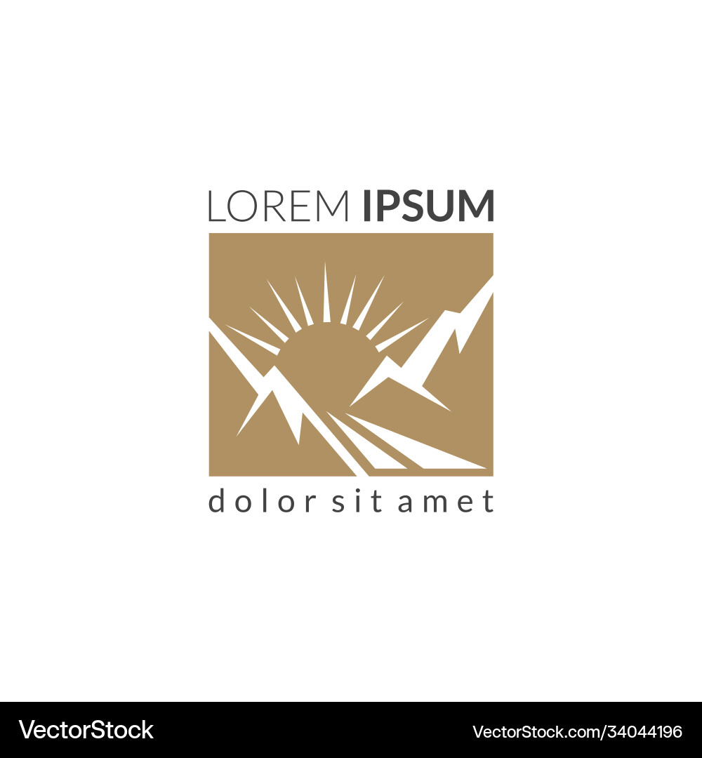 Mountain landscape logo Royalty Free Vector Image