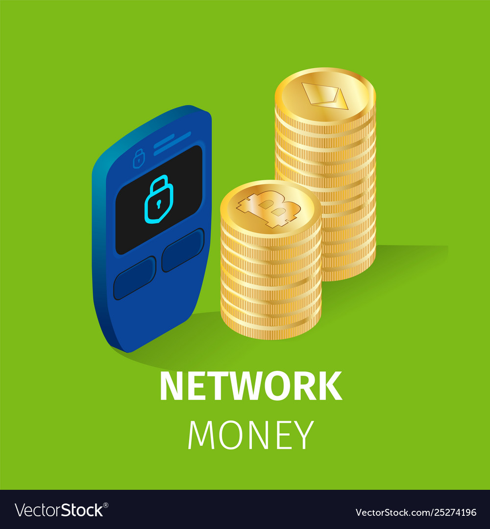 Network finance cryptocurrency money square banner