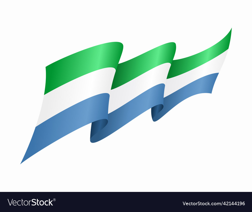 Sierra leone flag wavy abstract background Vector Image