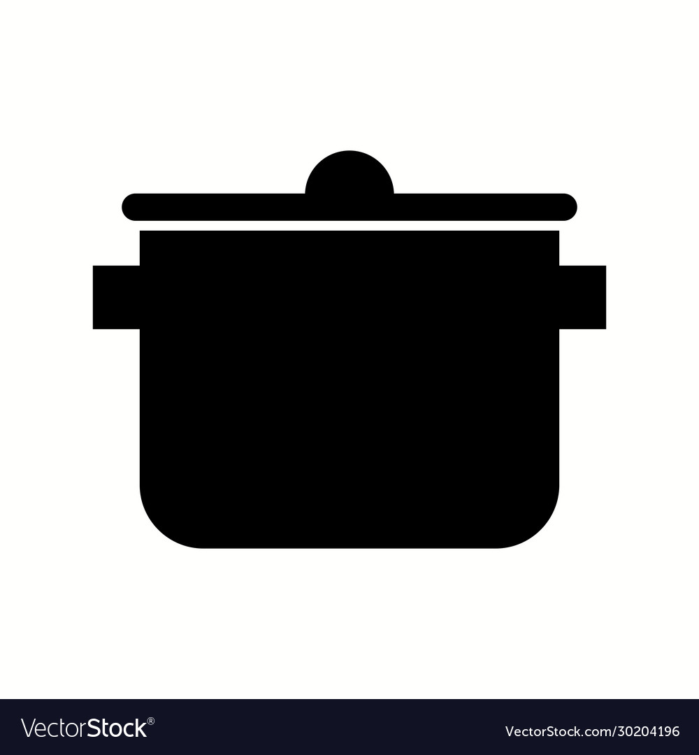 Unique cooking pot glyph icon Royalty Free Vector Image