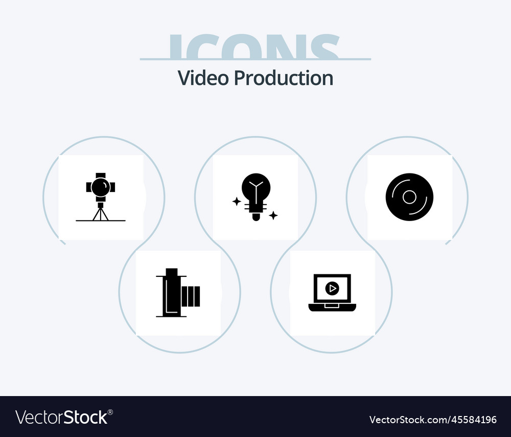 Video production glyph icon pack 5 icon design Vector Image