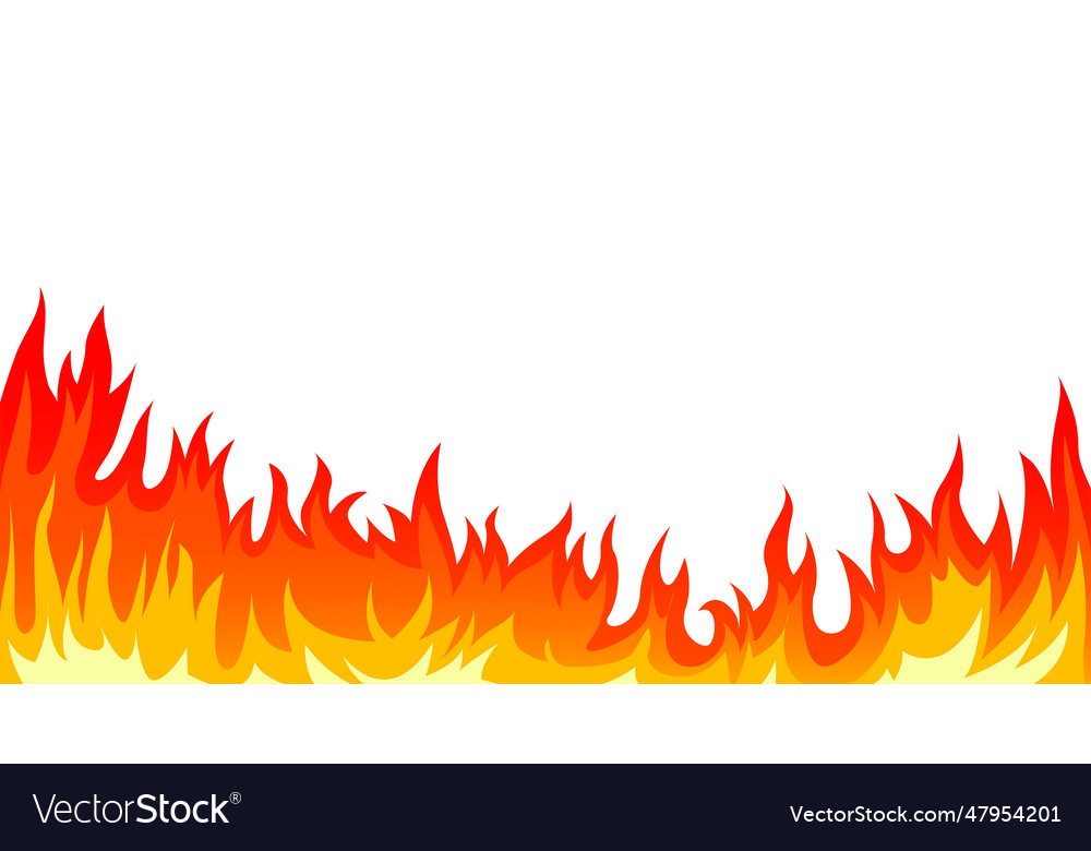 Cartoon fire flames set isolated on white Vector Image