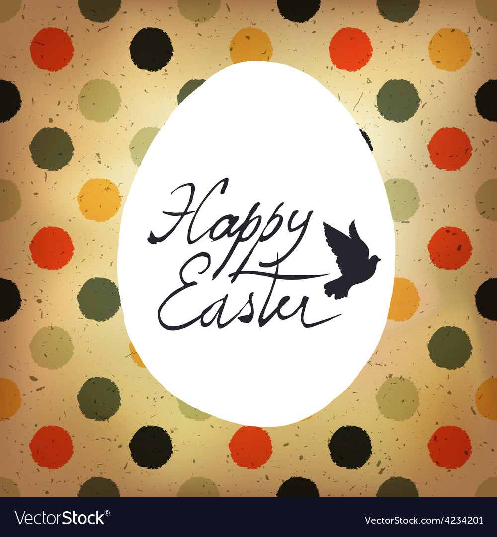 Easter polka dot retro card