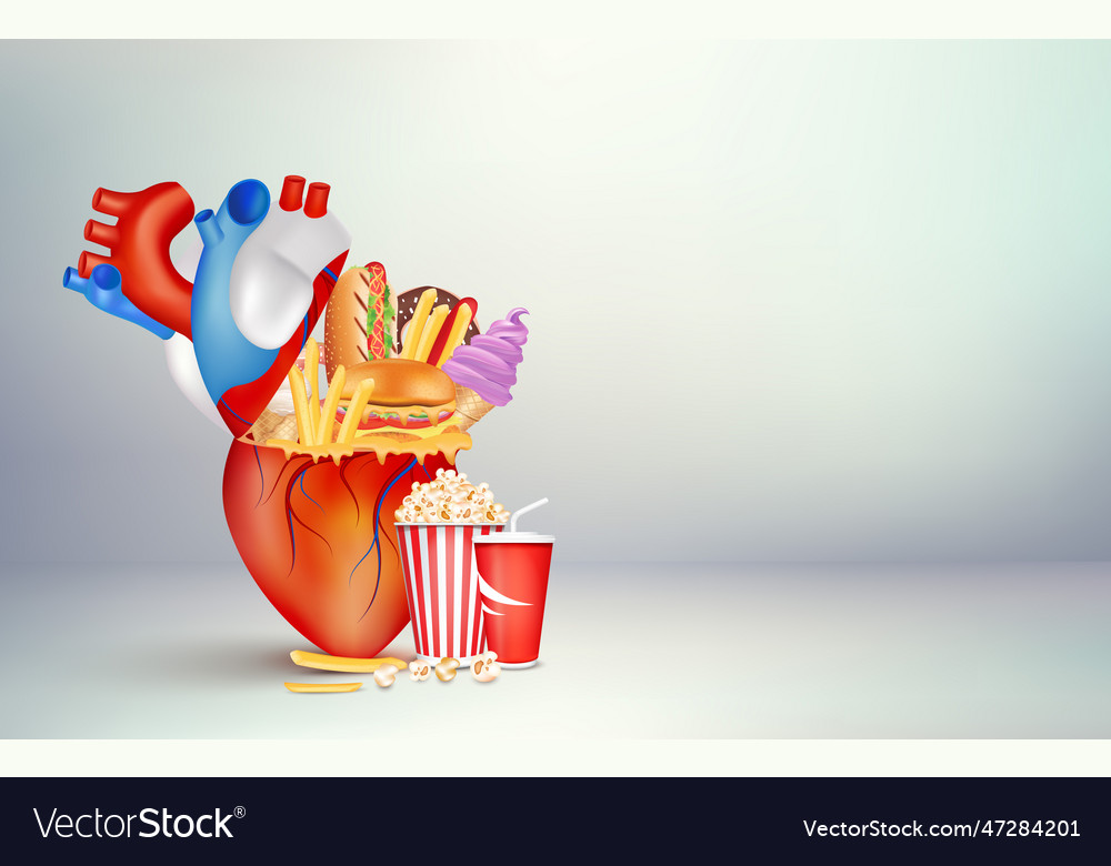 Foods that are bad for the heart Royalty Free Vector Image