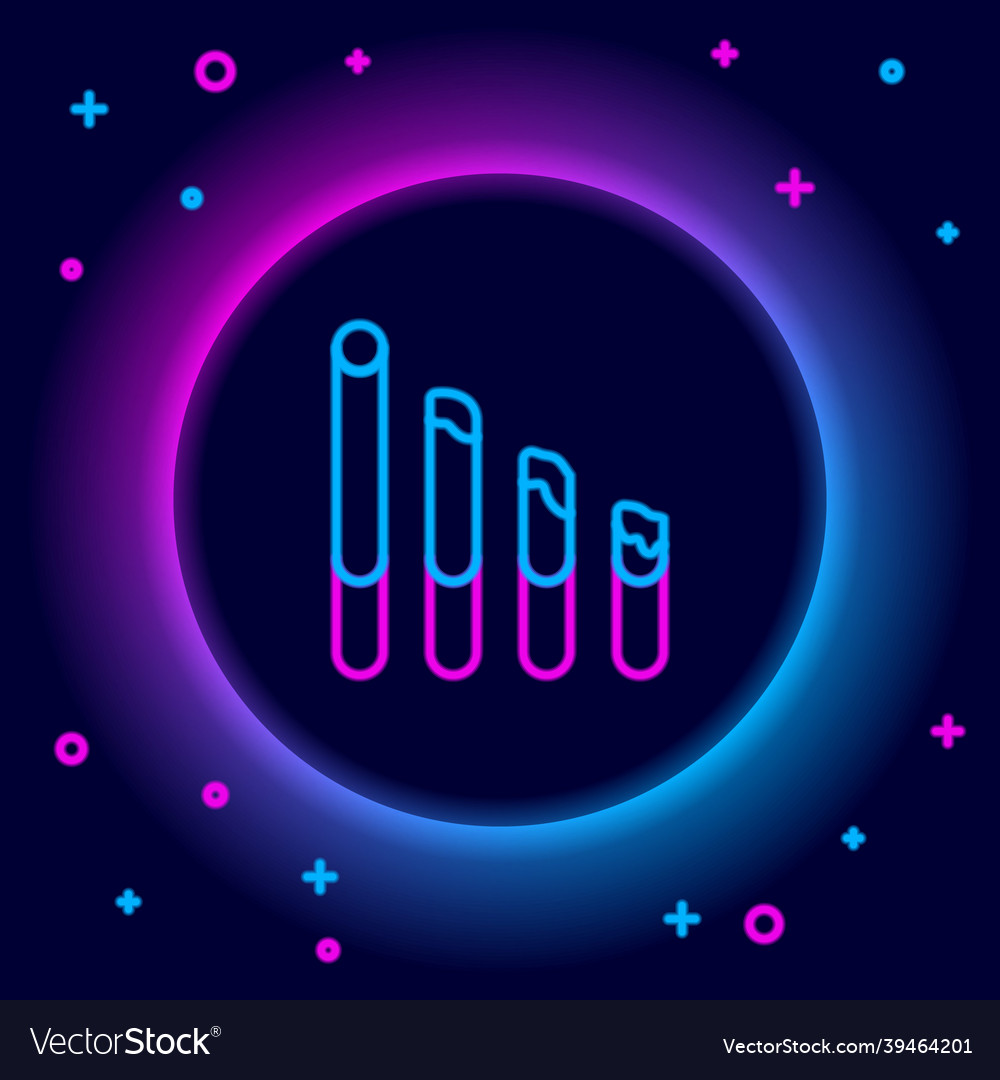 Glowing neon line smoking cigarette icon isolated