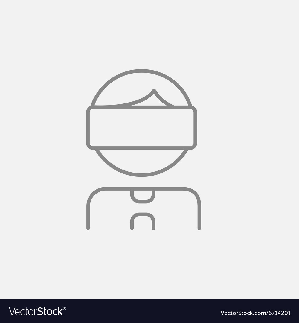 Mann der virtuelle Realität Headset Linie Icon trägt