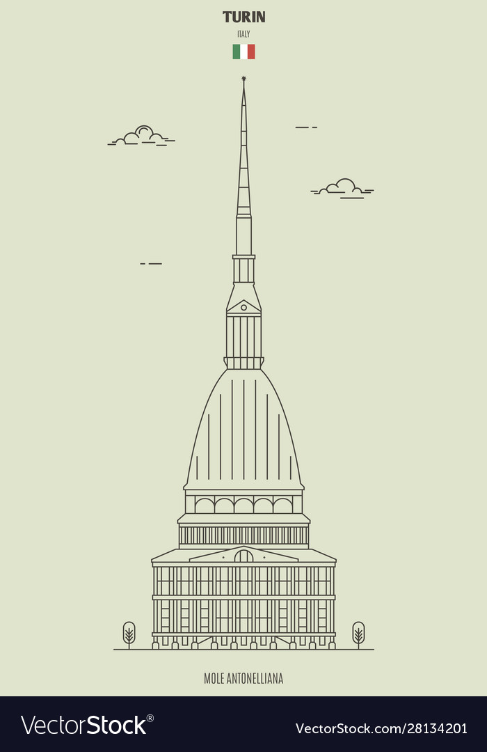 Mole antonelliana in turin Royalty Free Vector Image