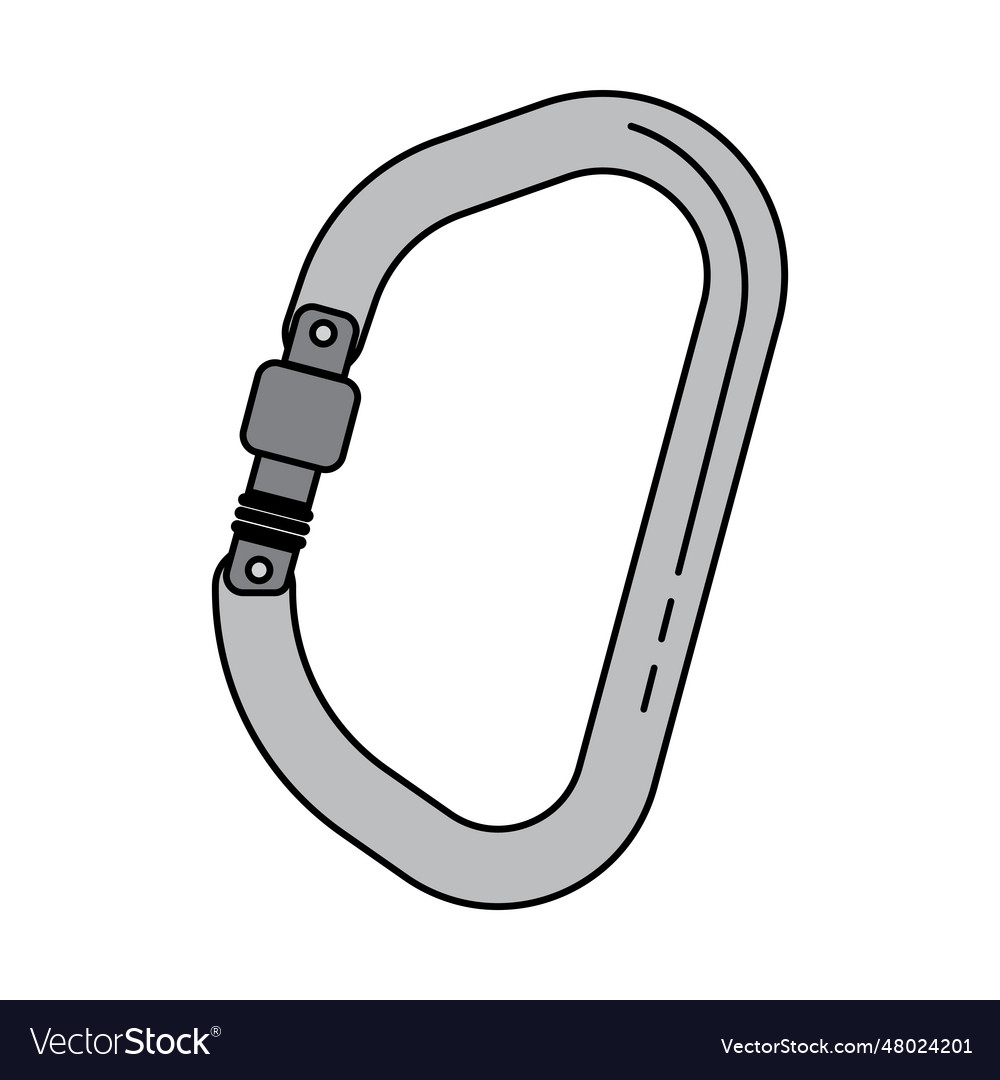 Mountain equipment carabiner icon Royalty Free Vector Image