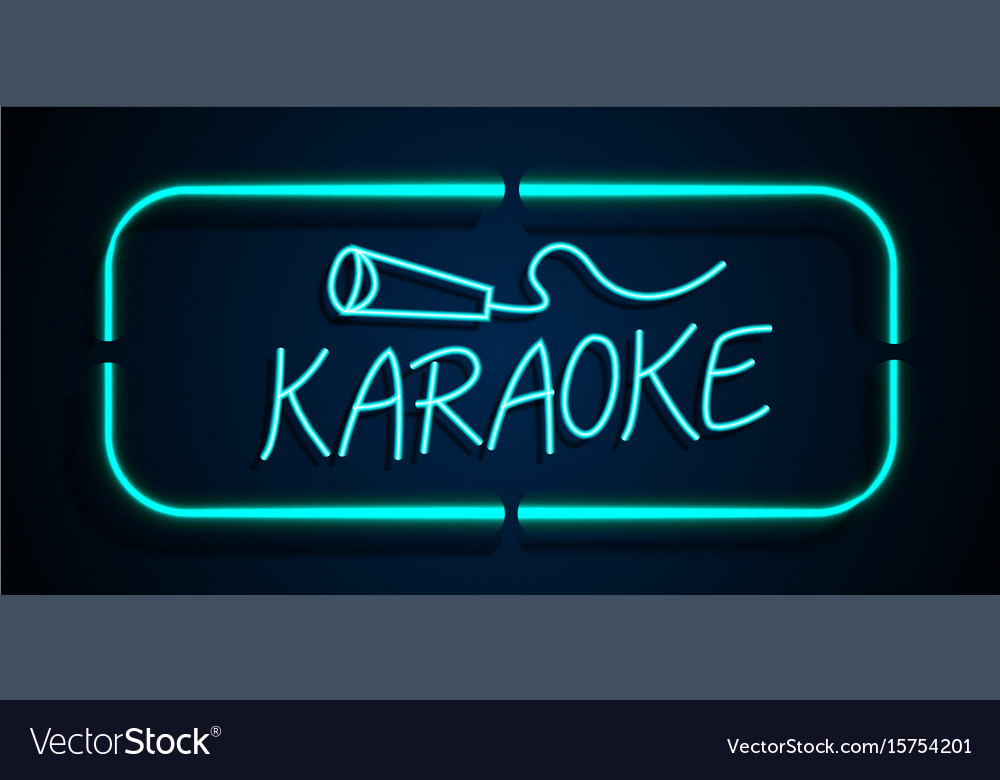 Neon Sign Karaoke Royalty Free Vector Image Vectorstock