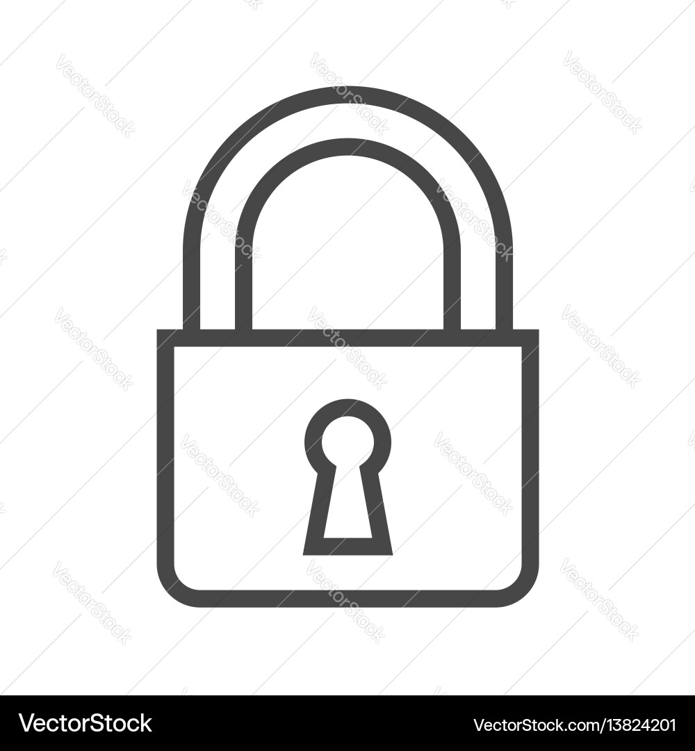 Padlock thin line icon Royalty Free Vector Image