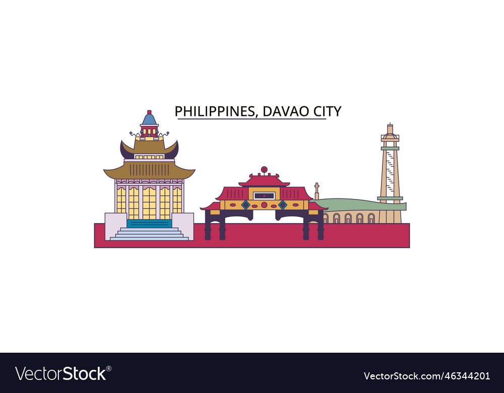 Philippines davao city tourism landmarks Vector Image