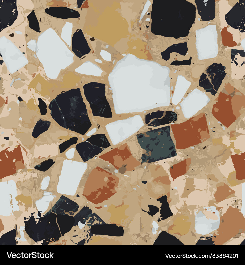 Terrazzo seamless pattern stone flooring texture Vector Image