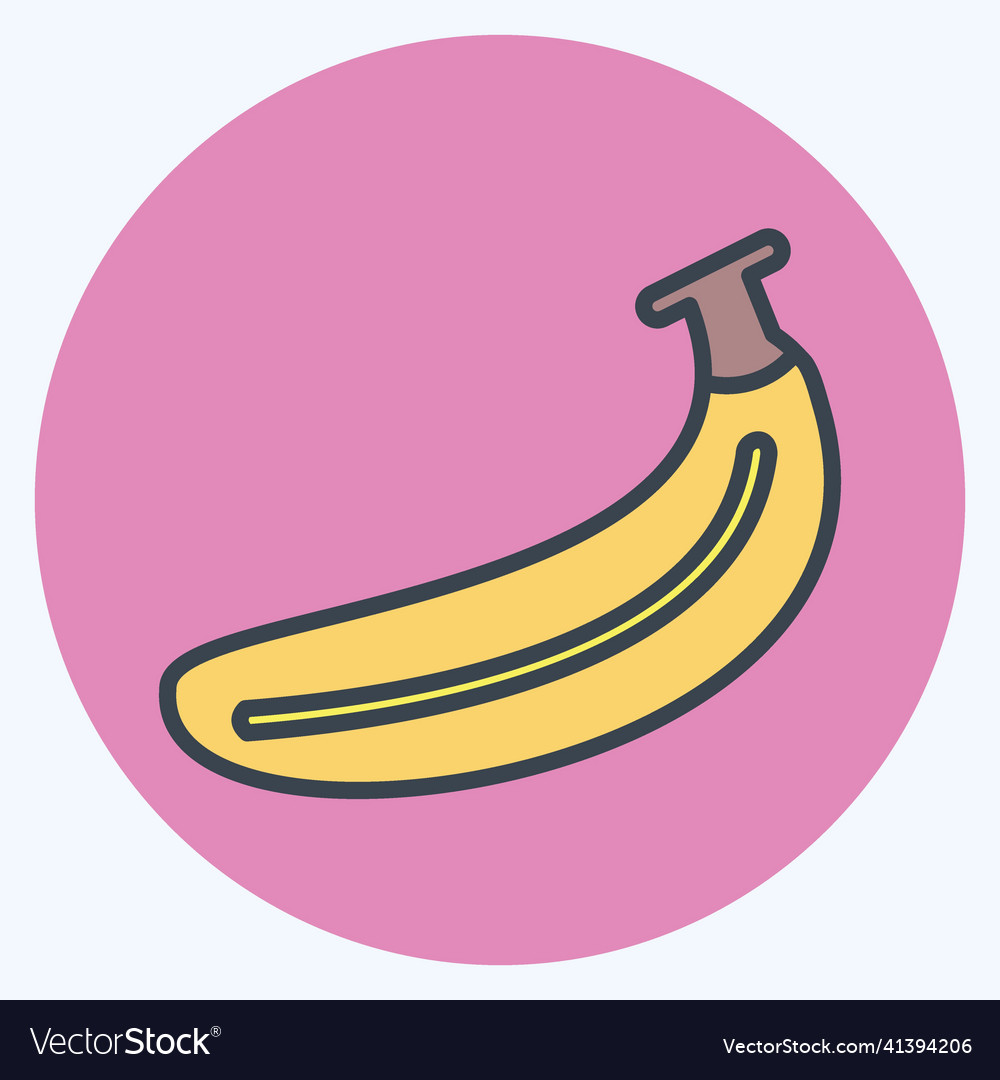 Bananas Icon In Trendy Color Mate Style Isolated Vector Image