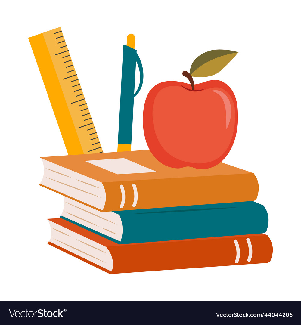 Book and school supplies back to school Royalty Free Vector