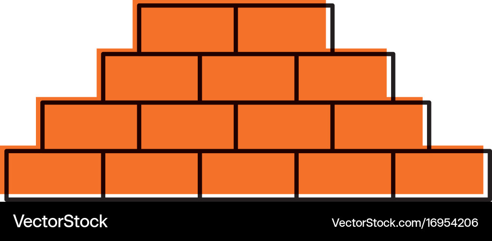 Bricks wall isolated icon Royalty Free Vector Image