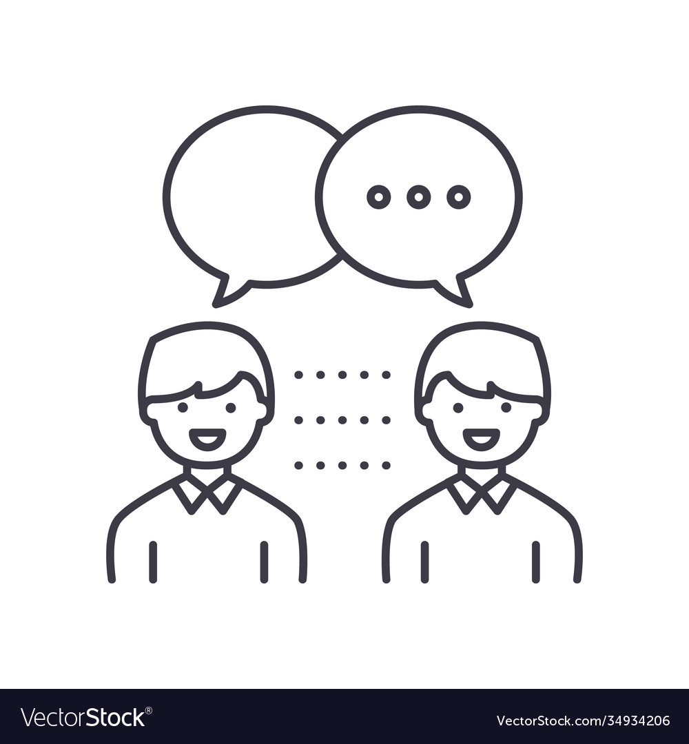 Conversation icon linear isolated Royalty Free Vector Image