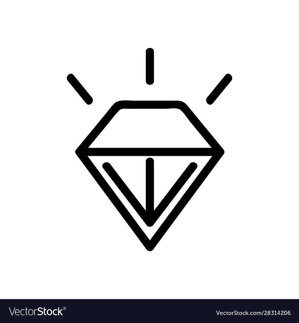 Emerald icon isolated contour symbol