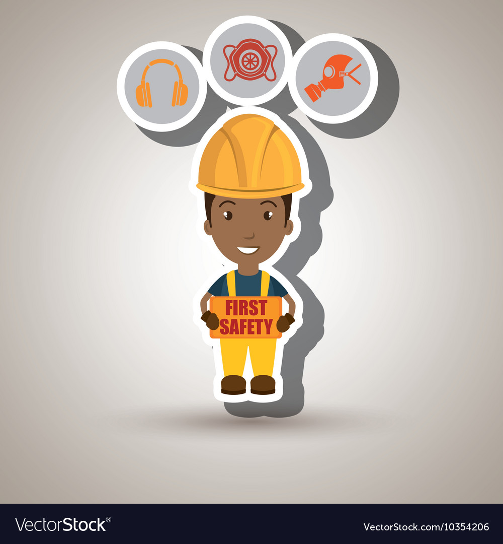 First safety worker icon Royalty Free Vector Image