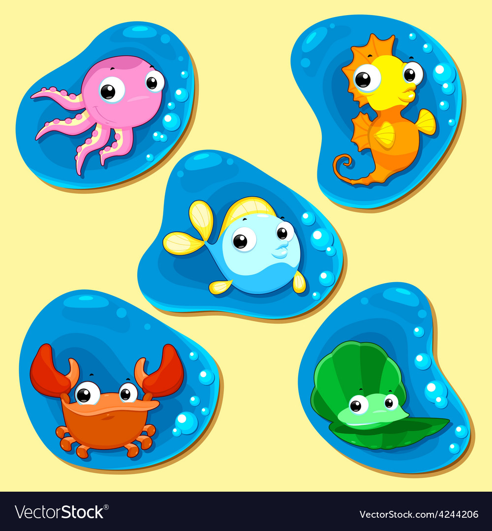 Happy sea family Royalty Free Vector Image - VectorStock