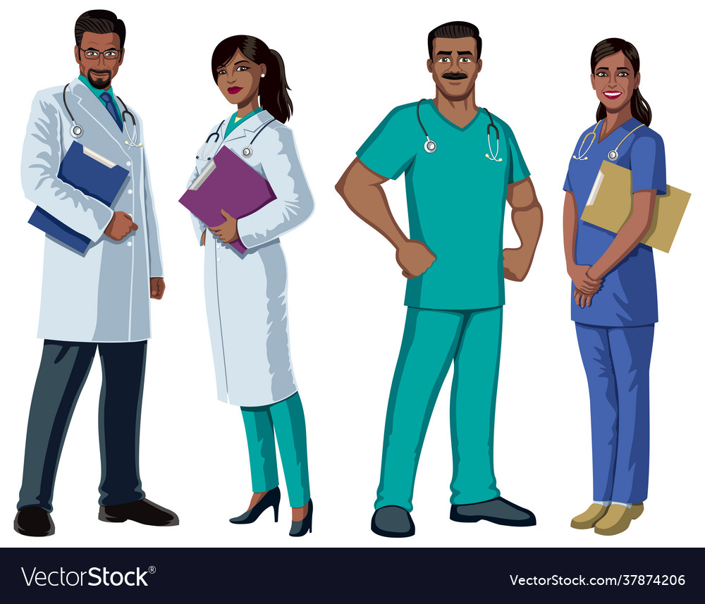 Indian health care workers on white Royalty Free Vector