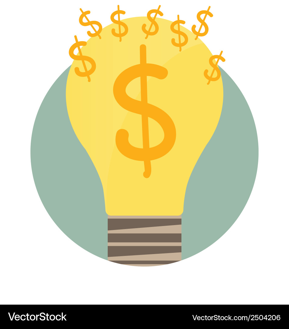 Light bulb with money coin modern flat design Vector Image