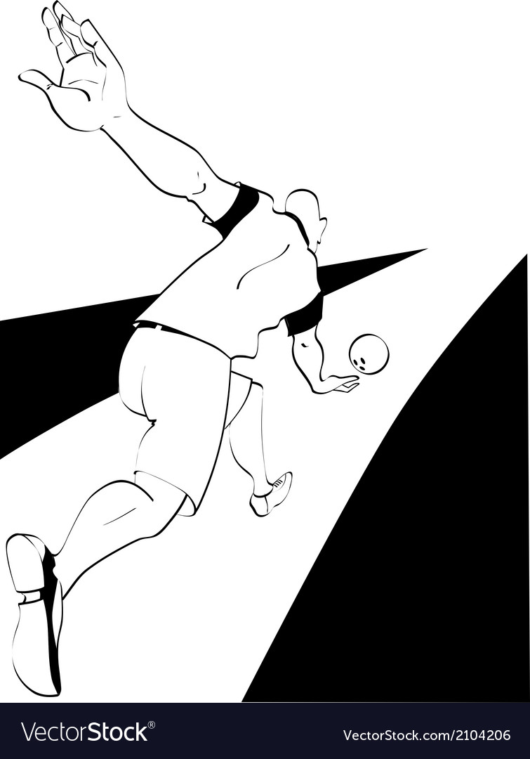 Man playing bowling Royalty Free Vector Image - VectorStock