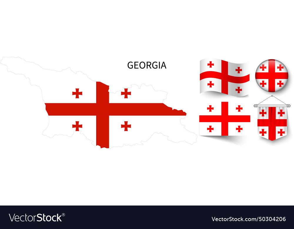 Map of georgia and the various flags