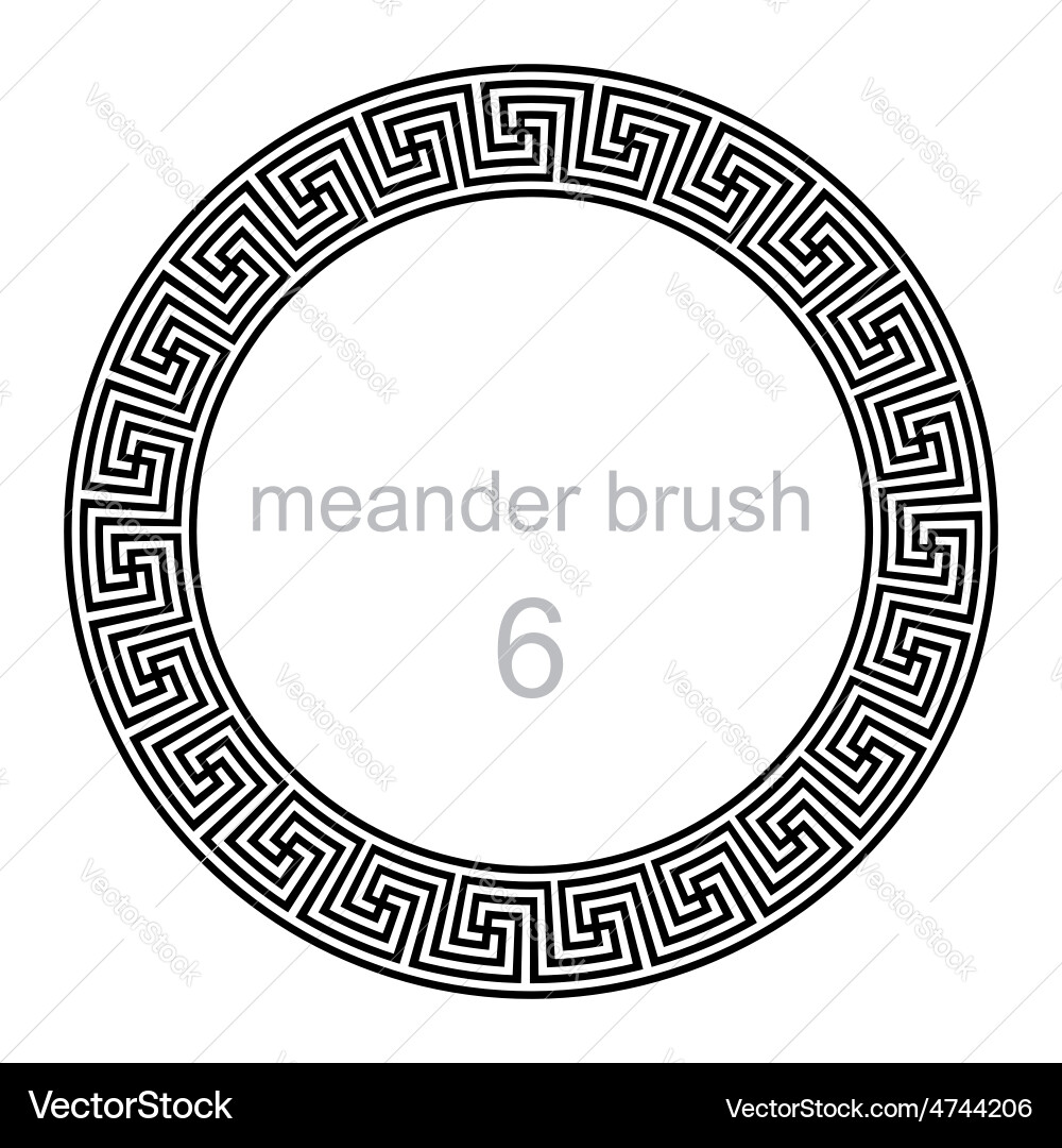 Pattern round ornament meander Royalty Free Vector Image