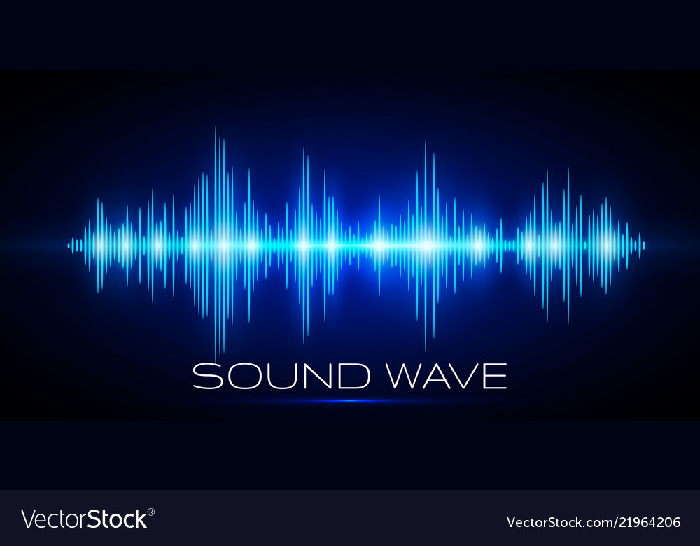 Sound waves oscillating glow light digital wave Vector Image