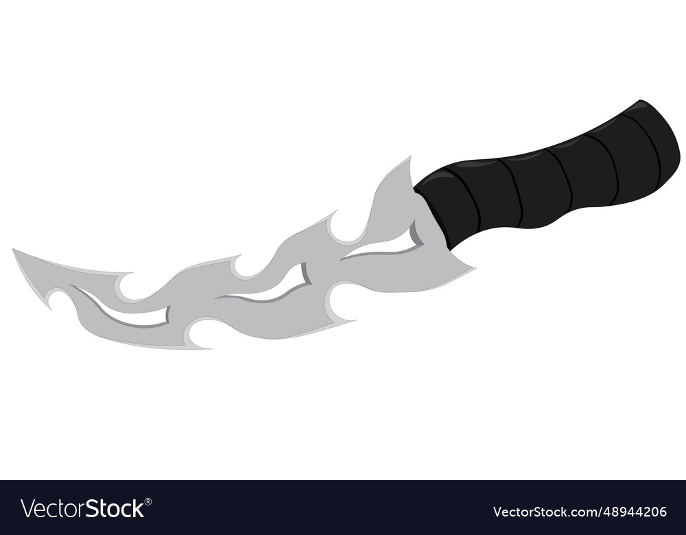 Steel dagger with wavy blade Royalty Free Vector Image
