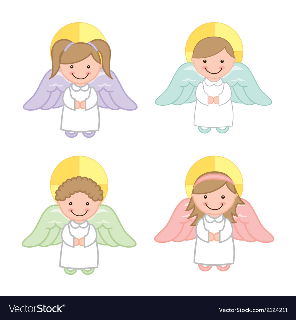 Angel cartoon over white background Royalty Free Vector