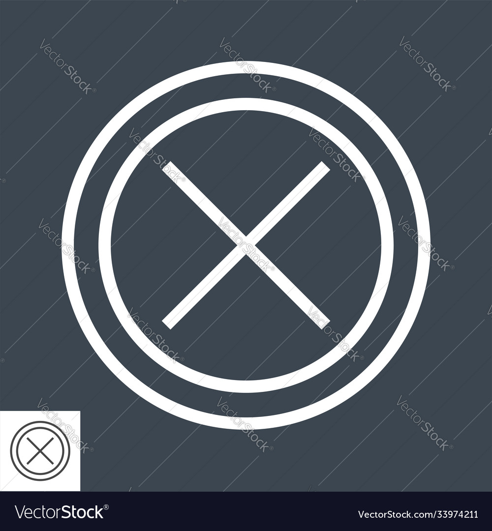 Cross mark thin line icon