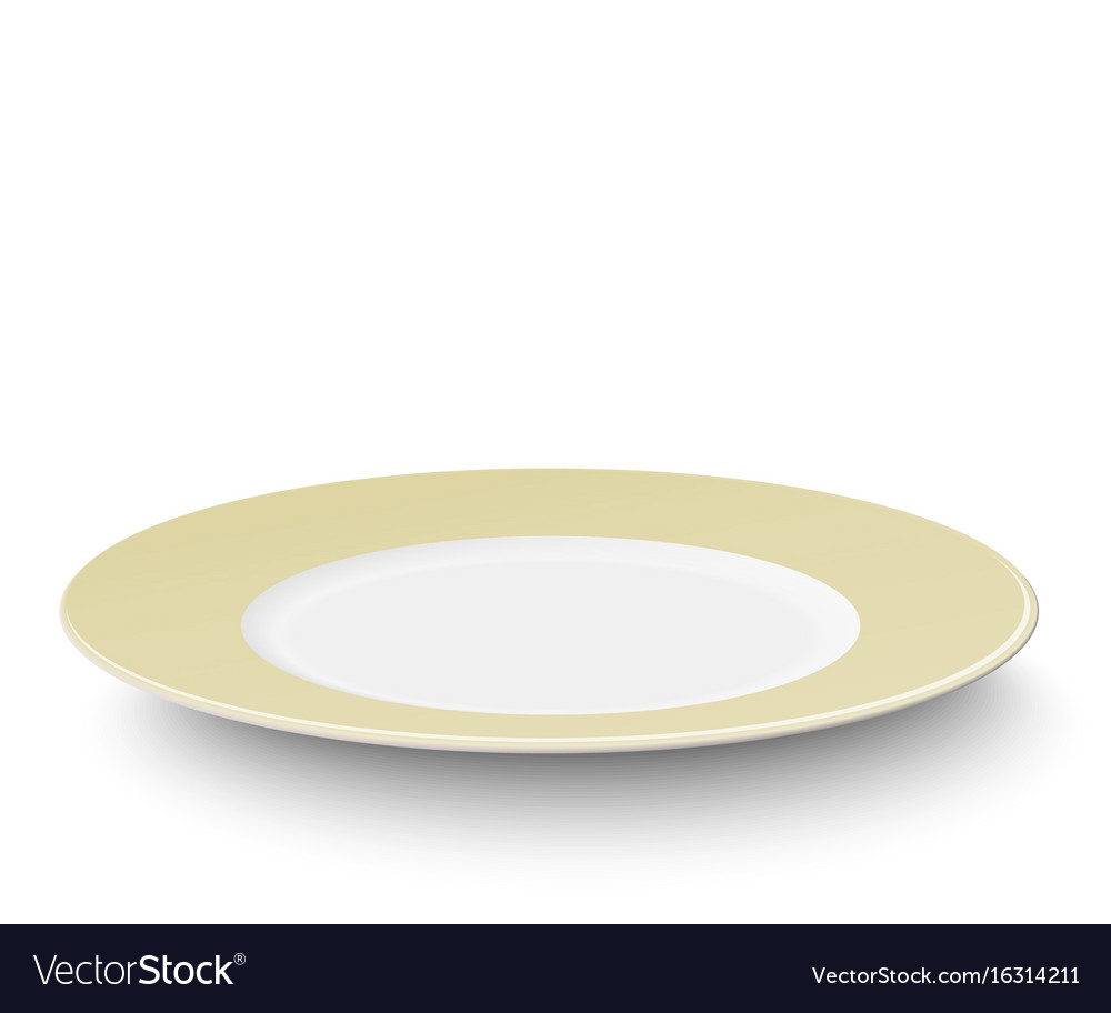 Empty plate with ivory-colored design isolated