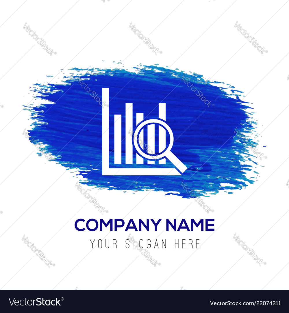 Growth diagram icon - blue watercolor background