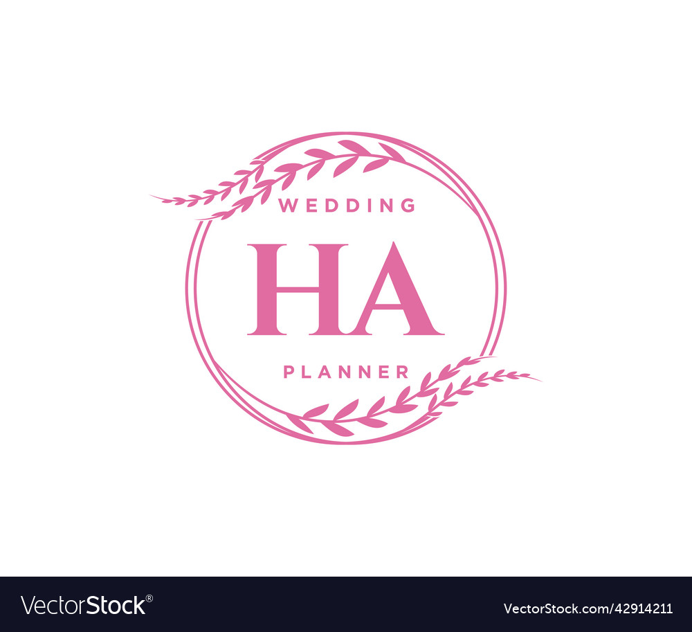 Ha initials letter wedding monogram logos Vector Image