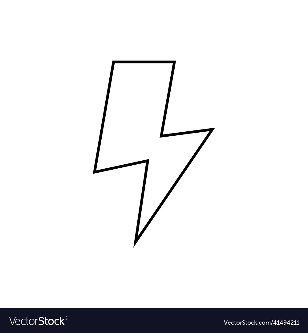 Lightning bolt line icon outline sign linear Vector Image