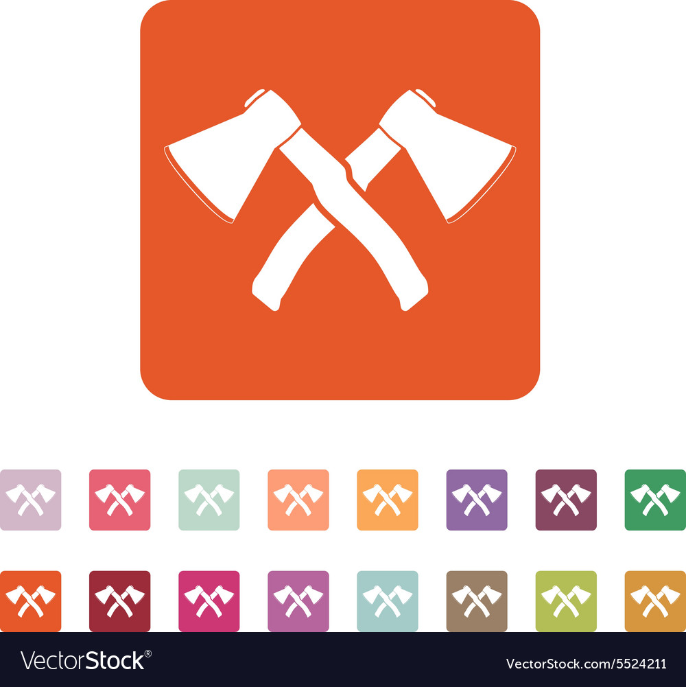 The crossed axes icon Axe and hack symbol Flat Vector Image