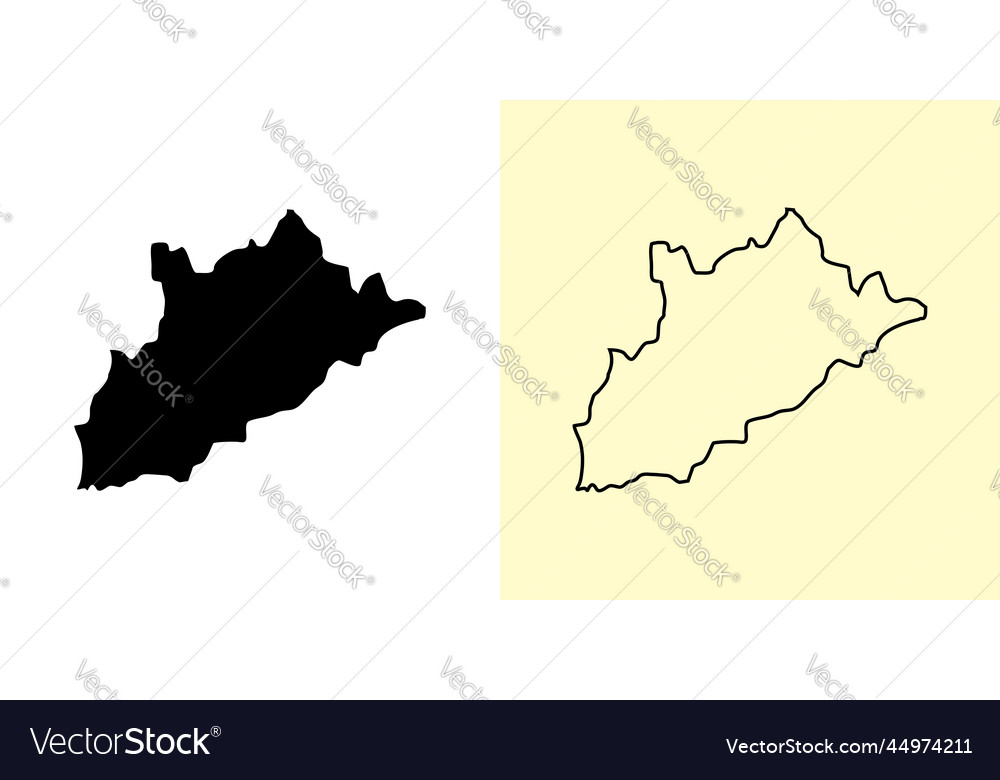 Tirana map albania europe filled and outline map Vector Image